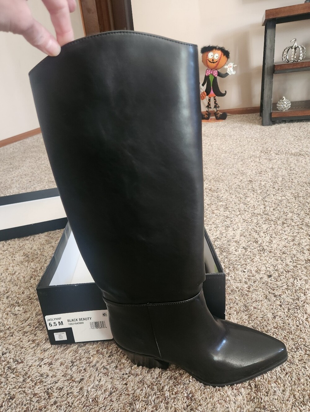INC Jaslynn Black Women's Tall Leather Boots - NWT Size 6.5
